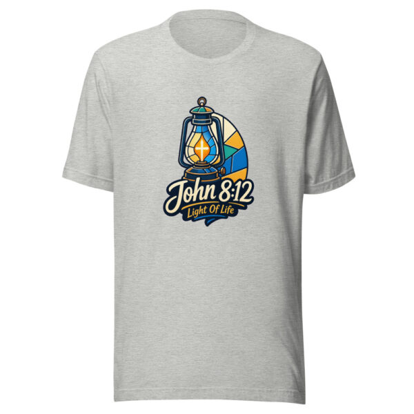 John 8:12 Light Of Life Graphic Tee mockup 11