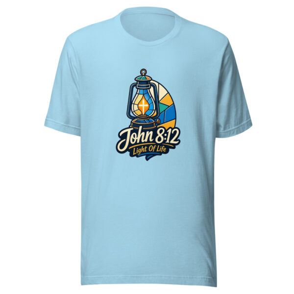 John 8:12 Light Of Life Graphic Tee mockup 17
