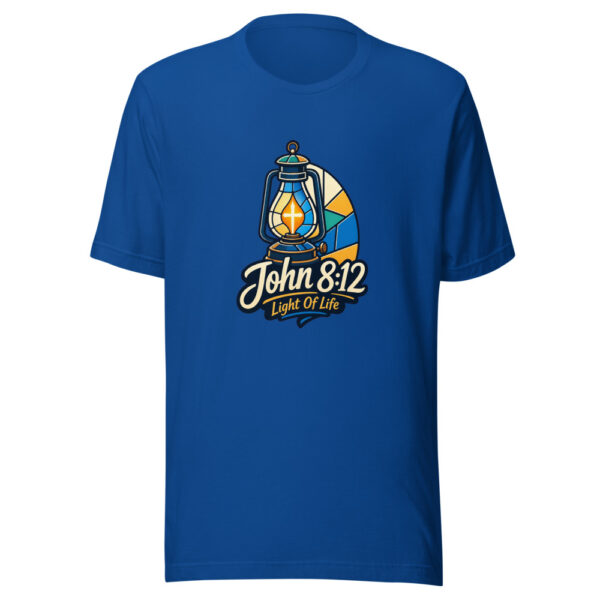 John 8:12 Light Of Life Graphic Tee mockup 4