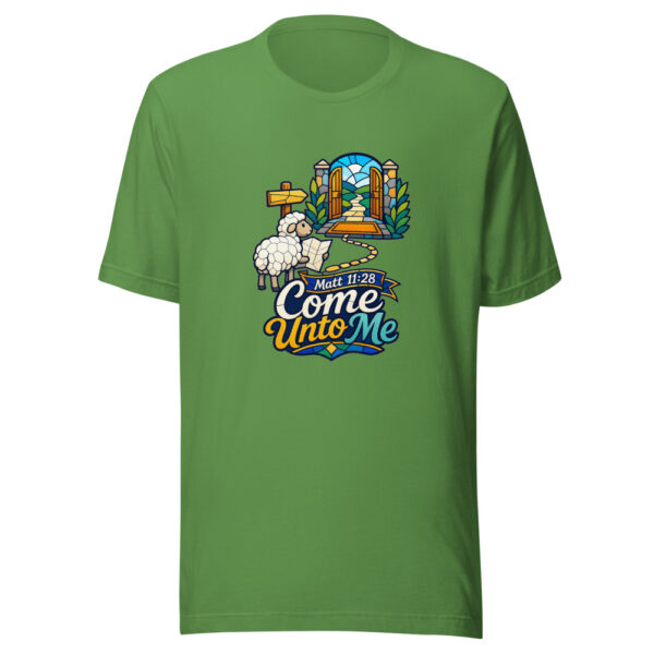 Matt 11:28 Come Unto Me Graphic Tee mockup 17