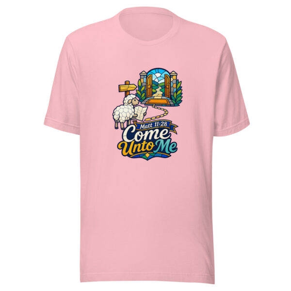 Matt 11:28 Come Unto Me Graphic Tee mockup 19