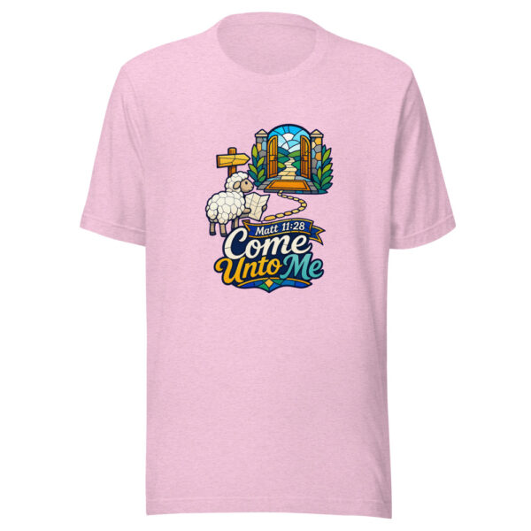 Matt 11:28 Come Unto Me Graphic Tee mockup 23
