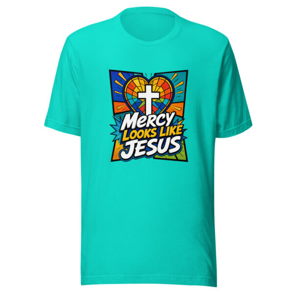 Mercy Looks Like Jesus Graphic Tee mockup 3