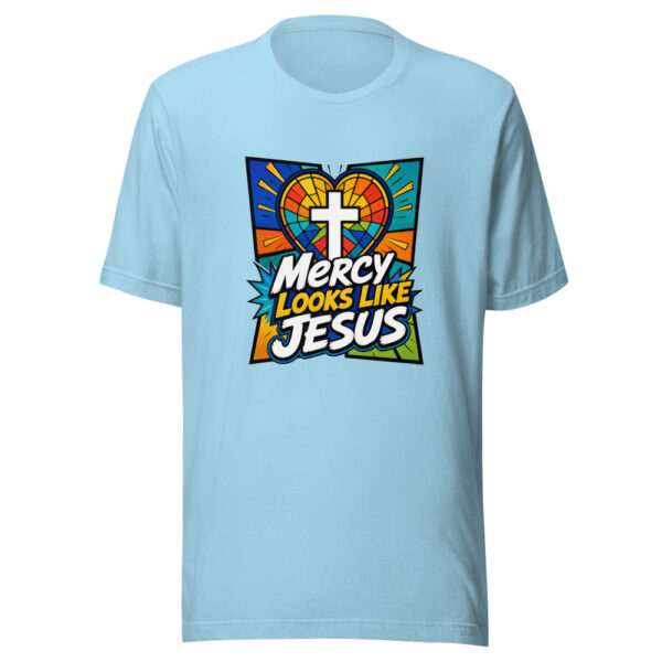 Mercy Looks Like Jesus Graphic Tee mockup 5