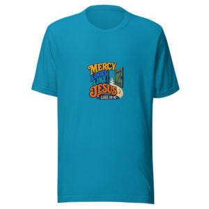MERCY LOOKS LIKE JESUS — LUKE 19:10 Lost-and-found-gospel Graphic Tee mockup 1 MERCY LOOKS LIKE JESUS — LUKE 19:10 Lost-and-found-gospel Graphic Tee front view