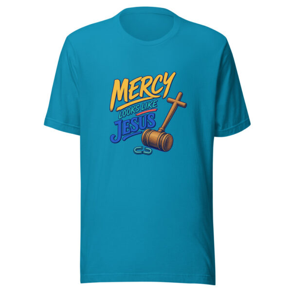 Mercy Looks Like Jesus Mercy-gavel-cross Graphic Tee mockup 2 Mercy Looks Like Jesus Mercy-gavel-cross Graphic Tee mockup 2