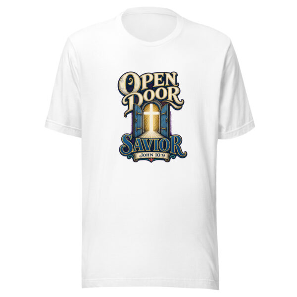 Open Door Savior Graphic Tee mockup 8