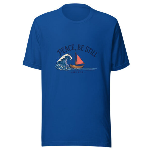 Peace, Be Still — Mark 4:39 Peace-be-still-storybook-sailboat Graphic Tee mockup 1 Peace, Be Still — Mark 4:39 Peace-be-still-storybook-sailboat Graphic Tee front view