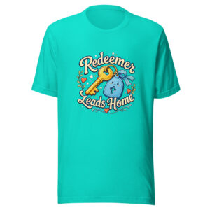 Redeemer Leads Home Graphic Tee mockup 1 Redeemer Leads Home Graphic Tee front view