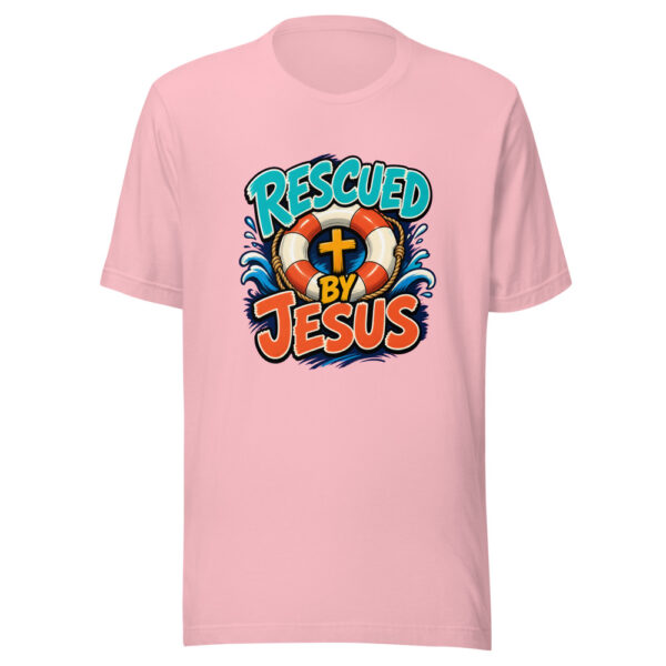 Rescued By Jesus Graphic Tee mockup 19