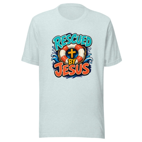 Rescued By Jesus Graphic Tee mockup 22