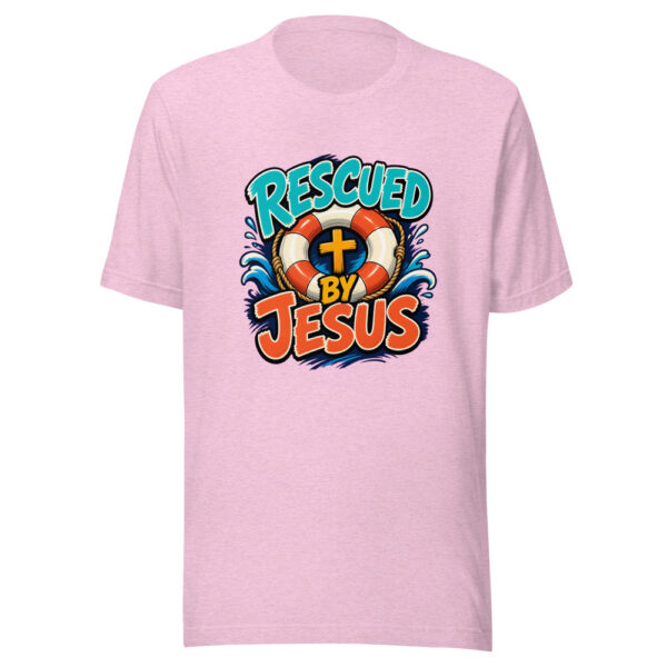 Rescued By Jesus Graphic Tee mockup 23