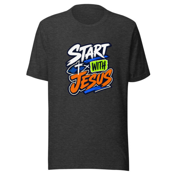 Start With Jesus Graphic Tee mockup 12