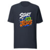 Start With Jesus Graphic Tee mockup 13