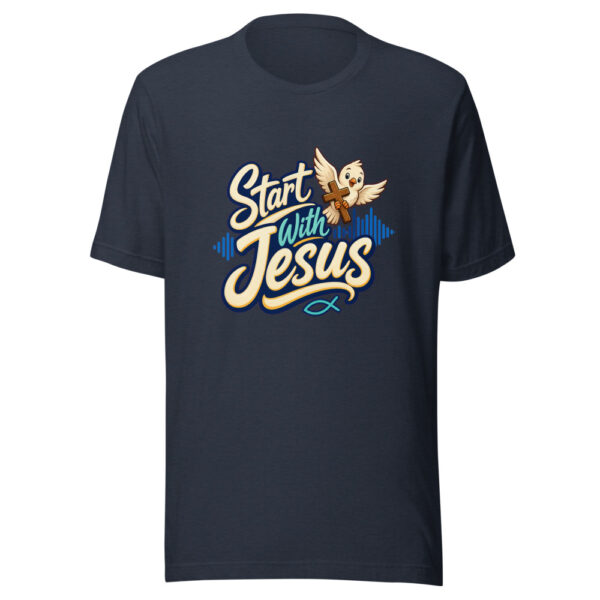 Start With Jesus Graphic Tee mockup 13