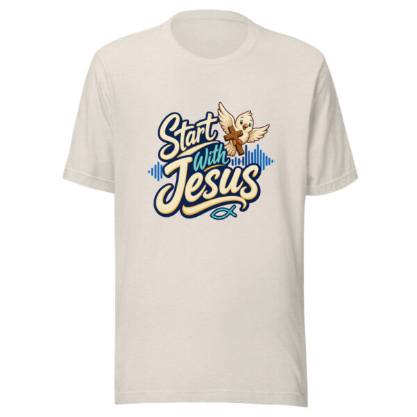 Start With Jesus Graphic Tee mockup 14