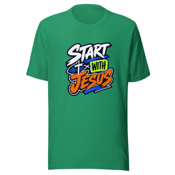 Start With Jesus Graphic Tee mockup 15