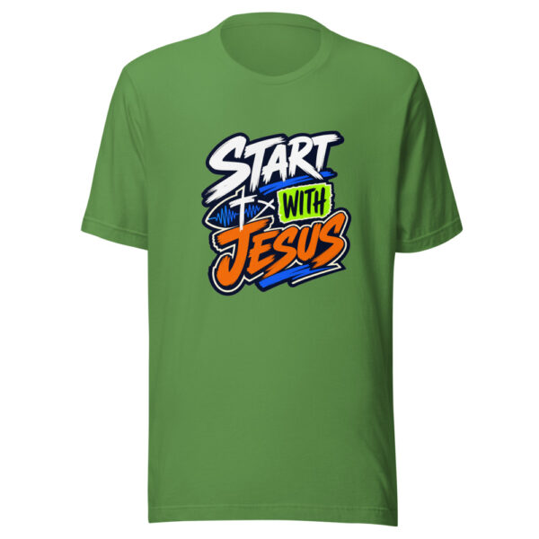 Start With Jesus Graphic Tee mockup 16