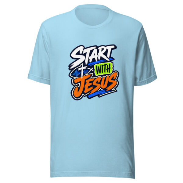 Start With Jesus Graphic Tee mockup 17