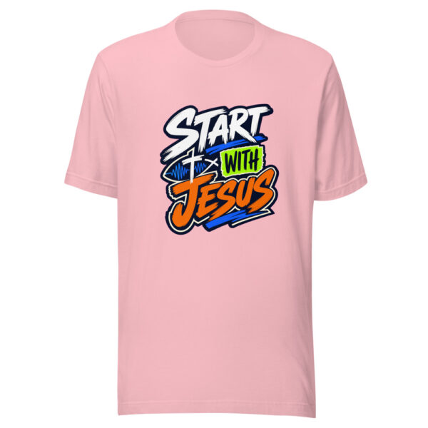 Start With Jesus Graphic Tee mockup 18