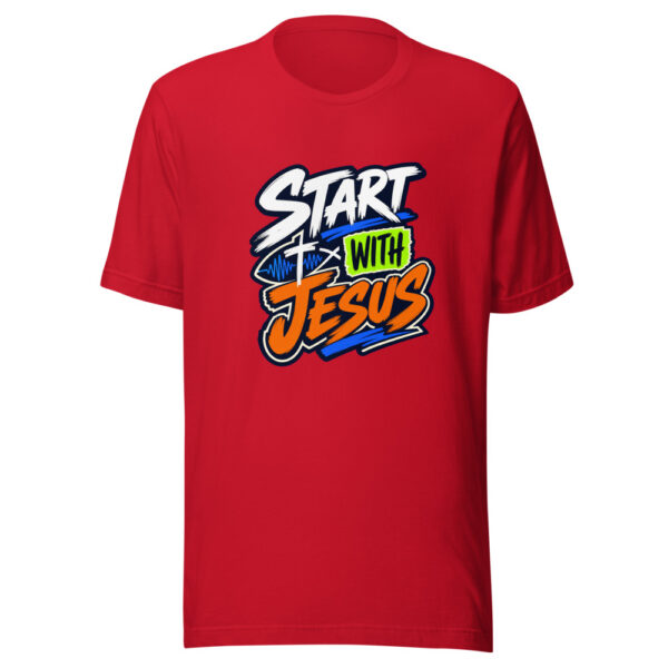 Start With Jesus Graphic Tee mockup 19