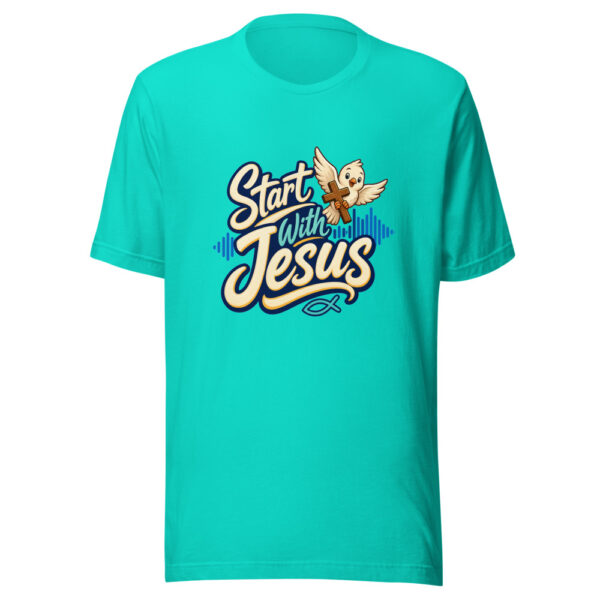 Start With Jesus Graphic Tee mockup 2