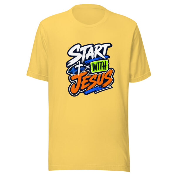 Start With Jesus Graphic Tee mockup 20
