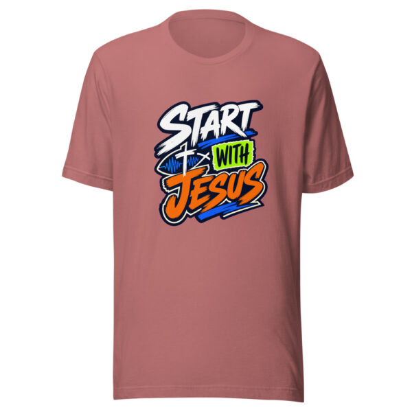 Start With Jesus Graphic Tee mockup 21