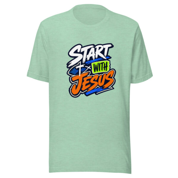 Start With Jesus Graphic Tee mockup 24