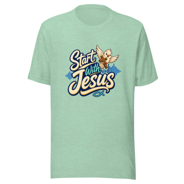 Start With Jesus Graphic Tee mockup 24
