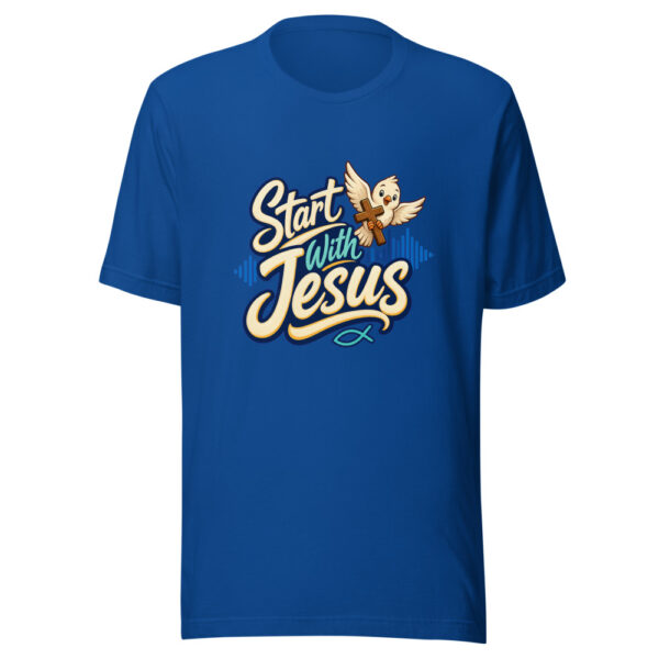Start With Jesus Graphic Tee mockup 5