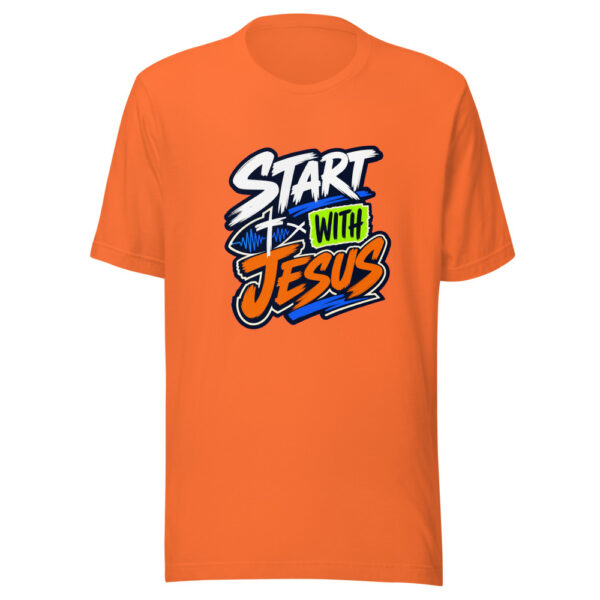 Start With Jesus Graphic Tee mockup 6