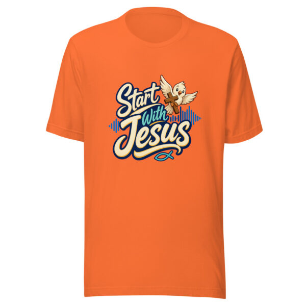 Start With Jesus Graphic Tee mockup 6