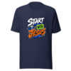 Start With Jesus Graphic Tee mockup 9