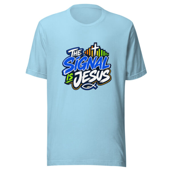 The Signal Is Jesus Graphic Tee mockup 17
