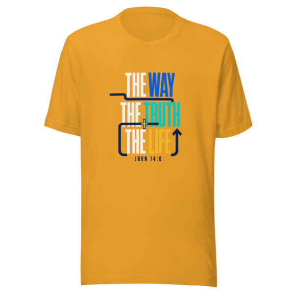 The Way The Truth The Life - John 14:6 Bold-scripture-wayfinding Graphic Tee front view