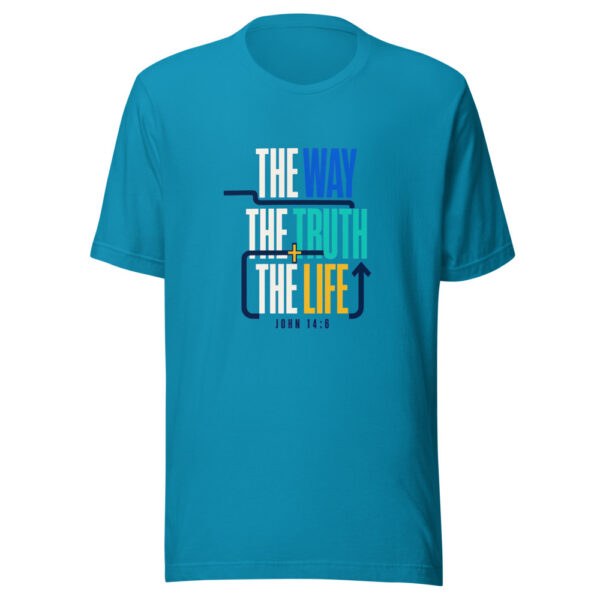The Way The Truth The Life - John 14:6 Bold-scripture-wayfinding Graphic Tee mockup 2