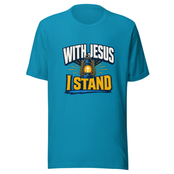 With Jesus I Stand Graphic Tee mockup 2