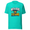 With Jesus I Stand Graphic Tee mockup 3