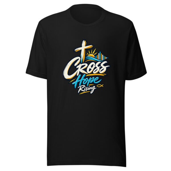 Cross Hope Rising Graphic Tee mockup 4