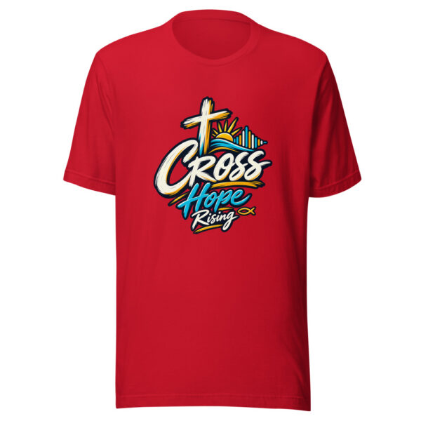 Cross Hope Rising Graphic Tee mockup 8