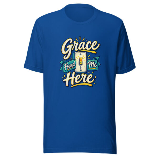 Grace Found Me Here Graphic Tee mockup 1 Grace Found Me Here Graphic Tee front view