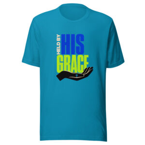 Held By His Grace Graphic Tee mockup 1 Held By His Grace Graphic Tee front view