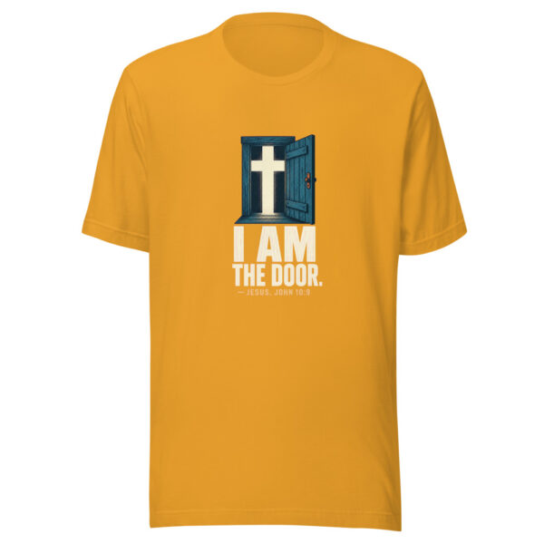 I Am The Door. — Jesus, John 10:9 John-10-9-open-door Graphic Tee mockup 1 I Am The Door. — Jesus, John 10:9 John-10-9-open-door Graphic Tee front view