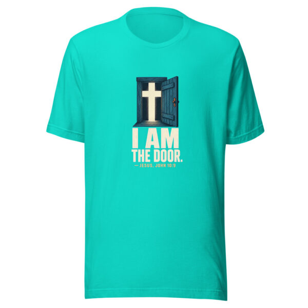 I Am The Door. — Jesus, John 10:9 John-10-9-open-door Graphic Tee mockup 3 I Am The Door. — Jesus, John 10:9 John-10-9-open-door Graphic Tee mockup 3