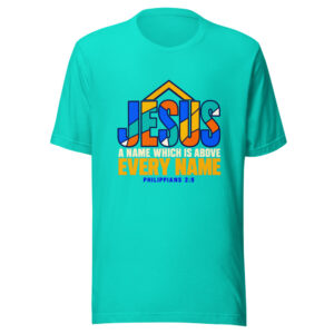 Jesus — A Name Which Is Above Every Name — Philippians 2:9 Graphic Tee front view