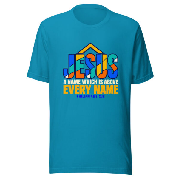 Jesus — A Name Which Is Above Every Name — Philippians 2:9 Graphic Tee mockup 2 Jesus — A Name Which Is Above Every Name — Philippians 2:9 Graphic Tee mockup 2