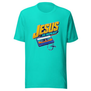 Jesus On Repeat Graphic Tee front view