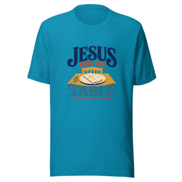 Jesus Sets The Table Graphic Tee mockup 2