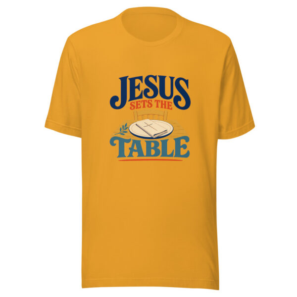 Jesus Sets The Table Graphic Tee mockup 3